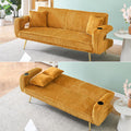 Orange Velvet Convertible Sofa Bed Y1599