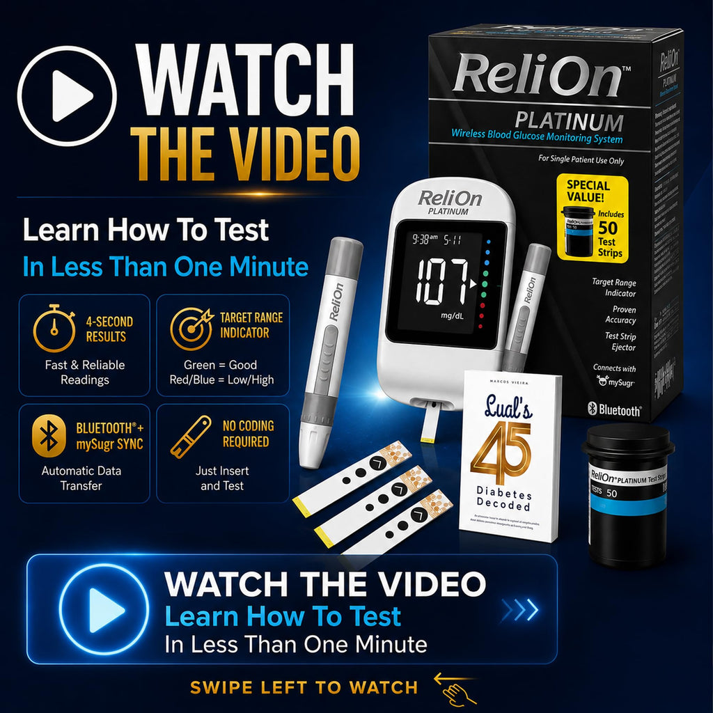 Blood Glucose Monitor Kit with 50 Test Strips V37485