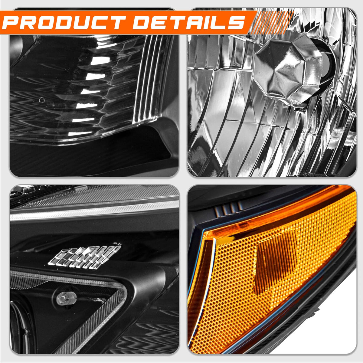 Black Halogen Headlight Assembly T97827