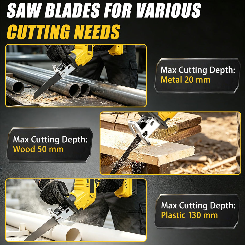 Cordless Reciprocating Saw 400W 3000RPM with 4 Saw Blades Z85678