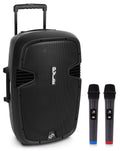 15-Inch Portable PA Speaker System with 2 UHF Microphones V839053