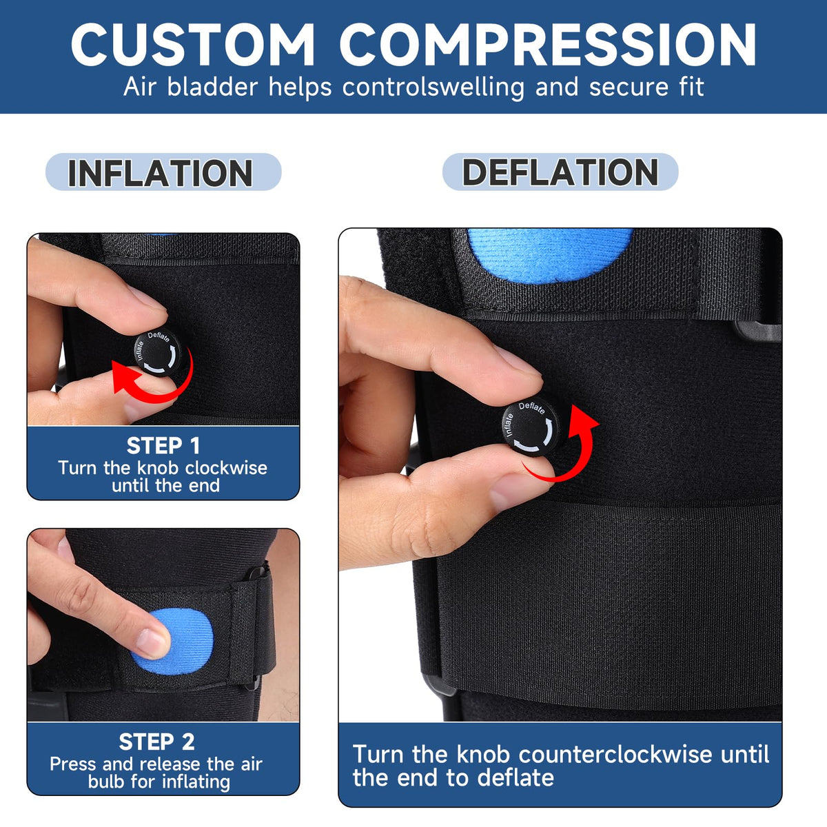 Black Small Tall Inflatable Walking Boot H710156