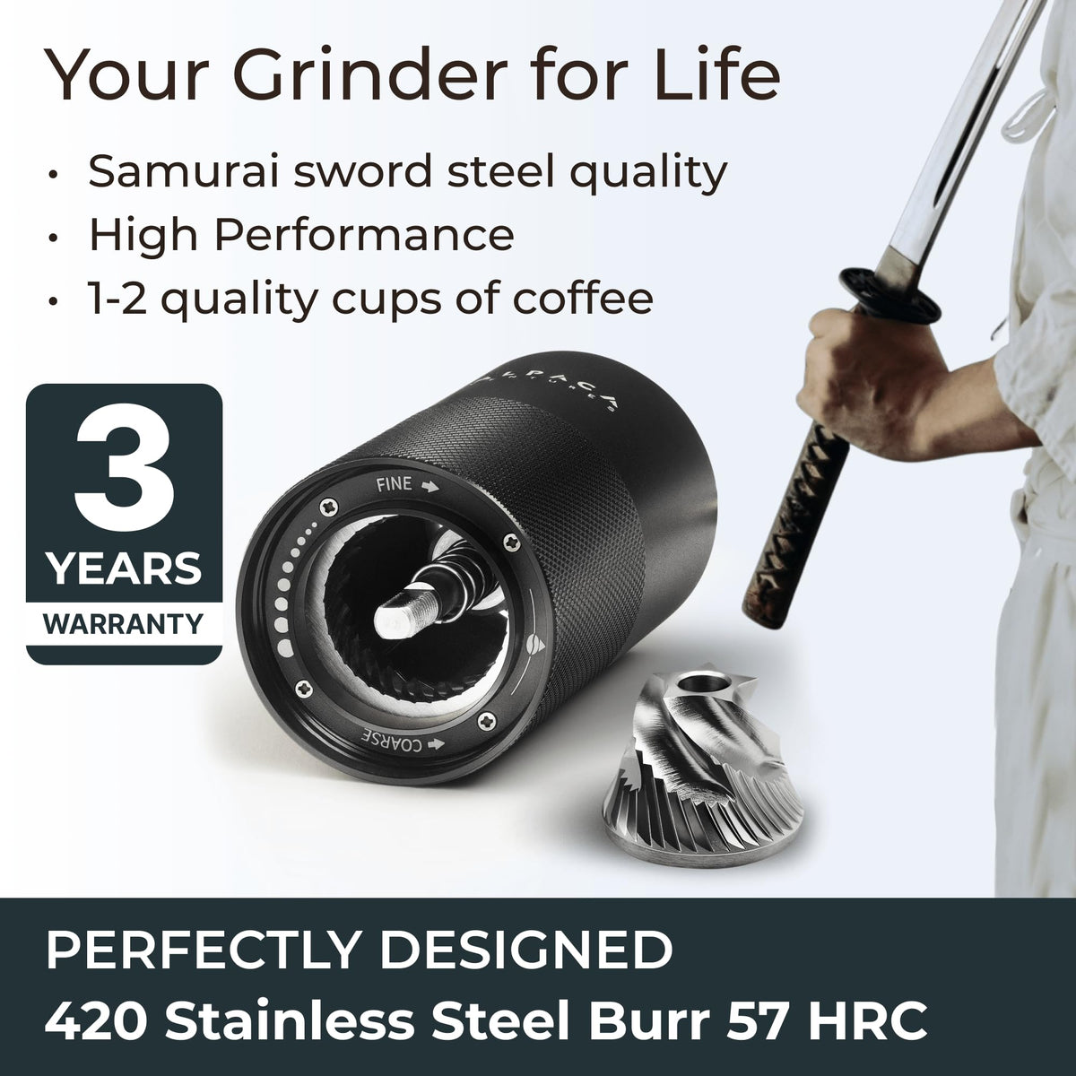 Manual Adjustable Conical Burr Coffee Grinder E547