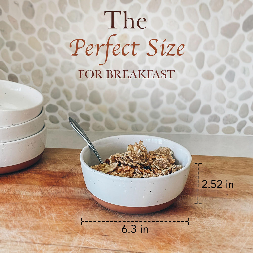 Ceramic Flat Bowls Set of 4 25 oz Porcelain Bowl L93947