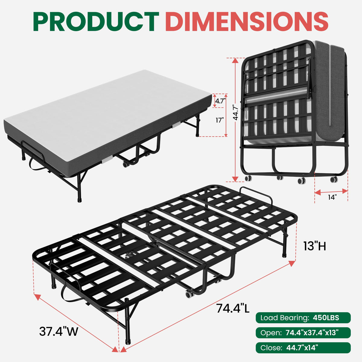 75"x38" Folding Bed K182847