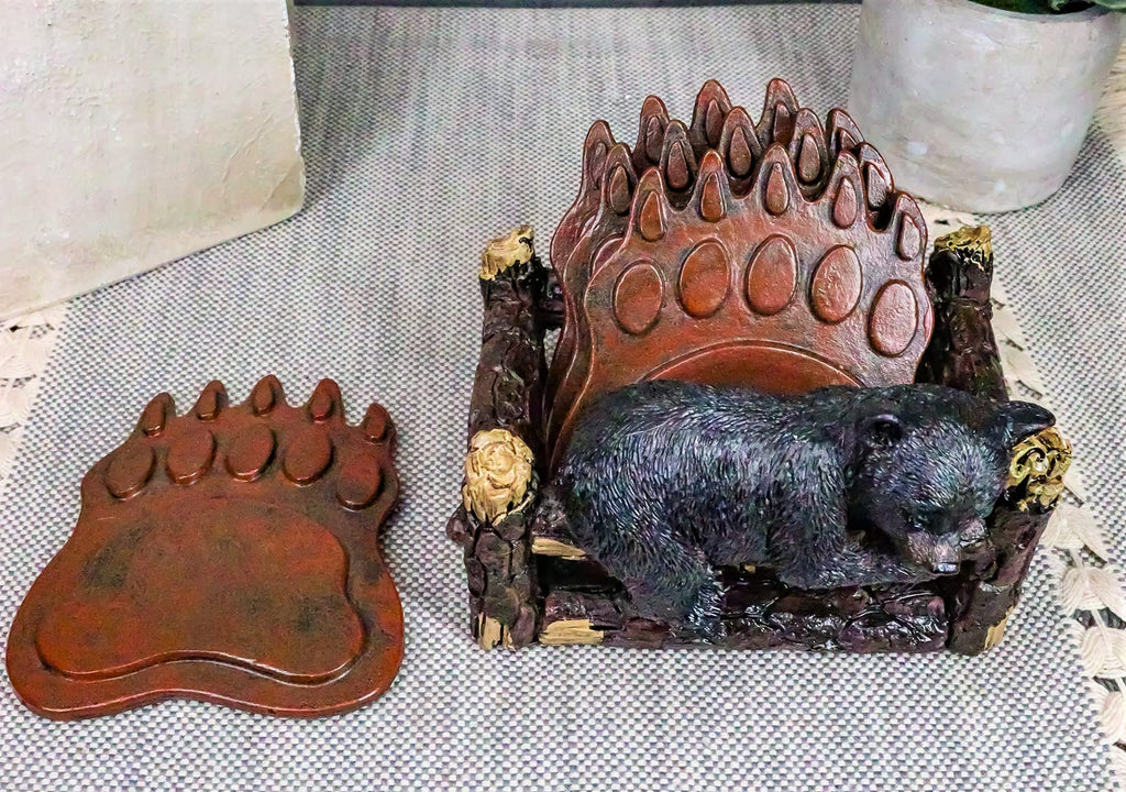 Coaster Set with 4 Bear Paw Tracks Coasters M9204