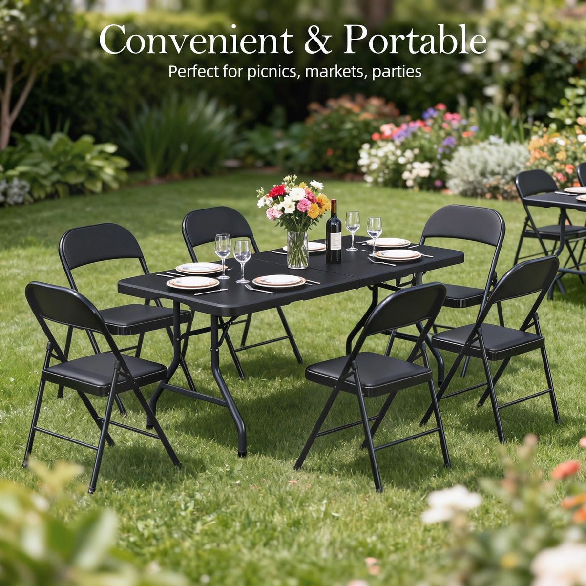 6FT Heavy Duty Foldable Plastic Table T524