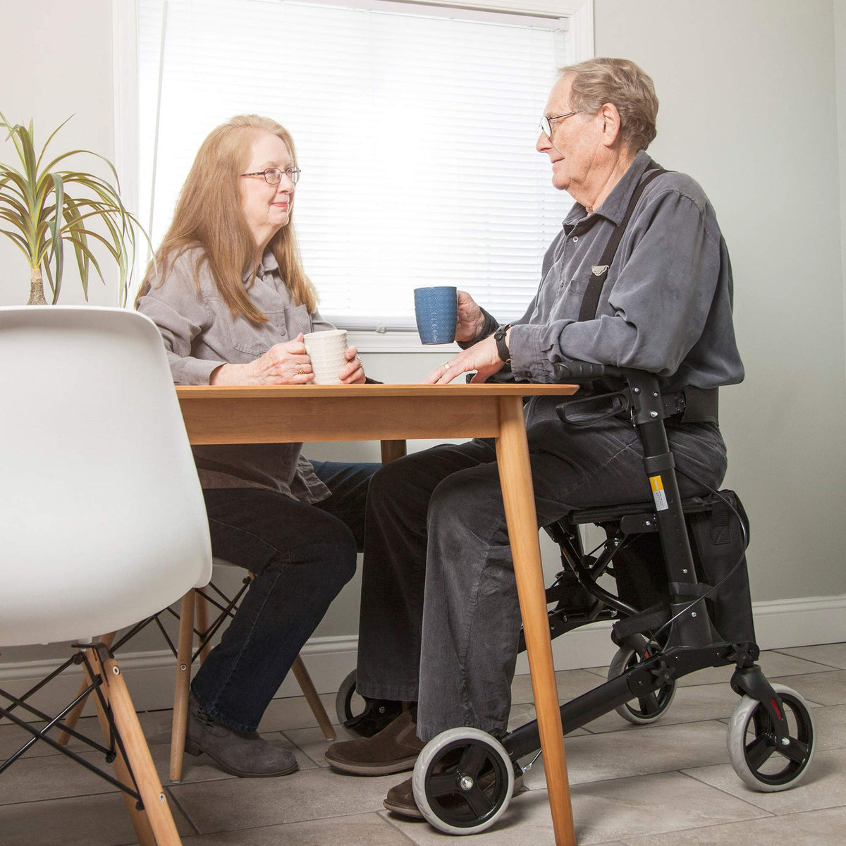 Adjustable Rollator with Seat and Backrest H379024