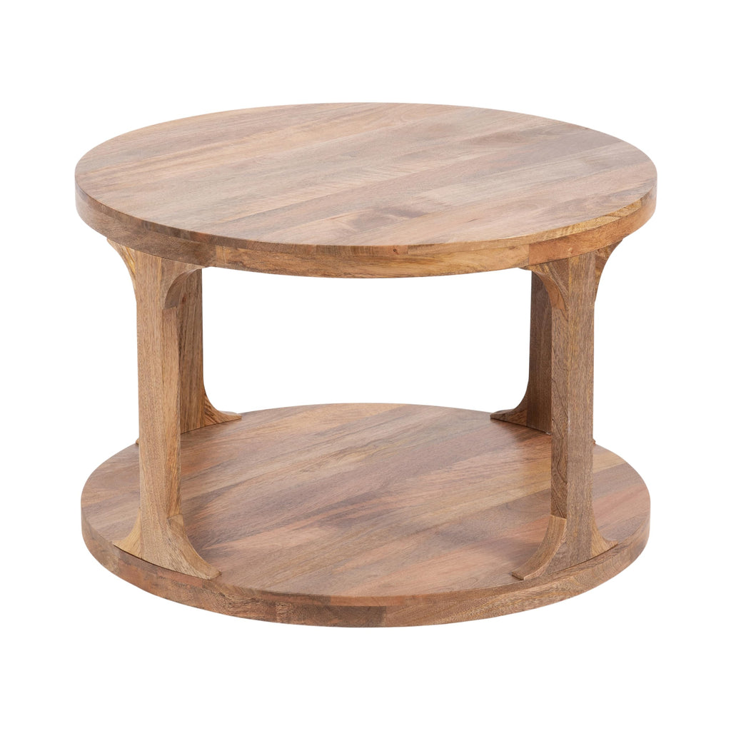 Round Mango Wood Coffee Table with Storage D36909