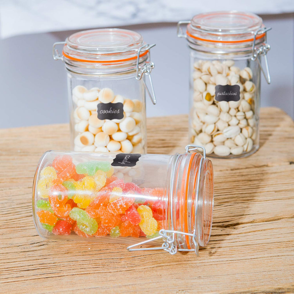 16 oz Glass Airtight Storage Jars, 12 Pack R7811