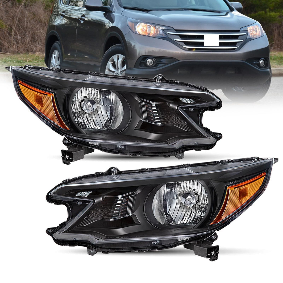 Black Halogen Headlight Assembly T97827
