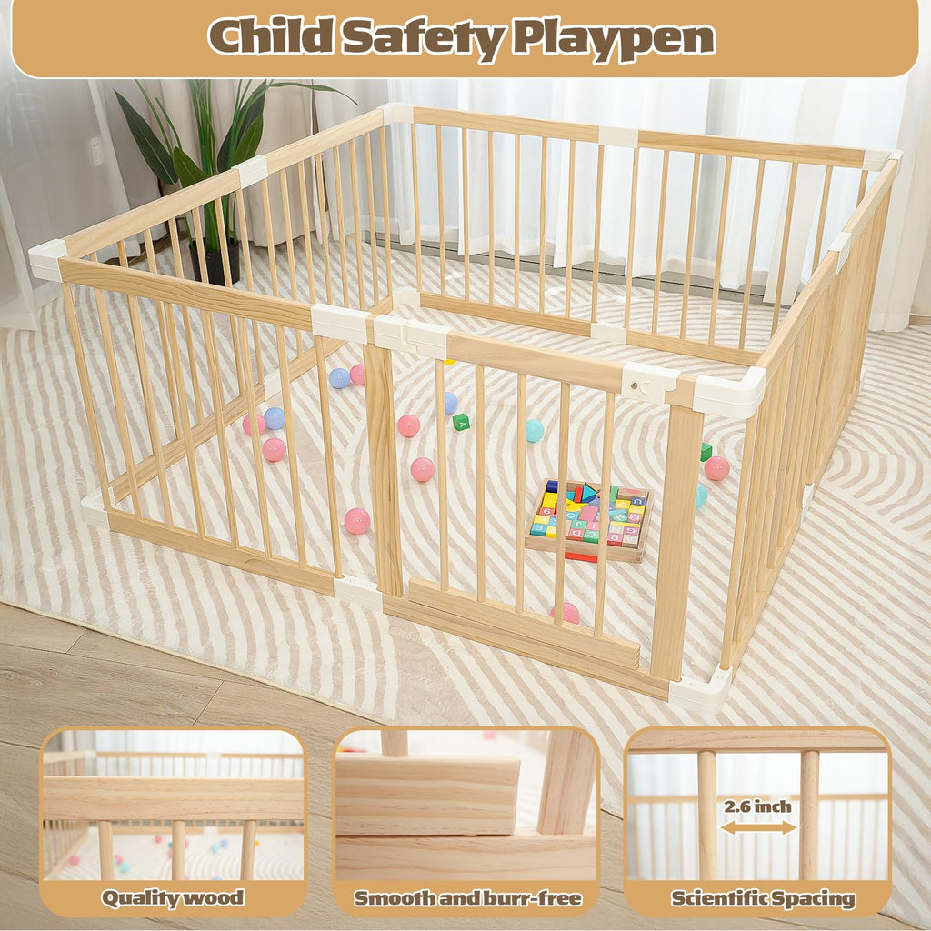 Wooden Baby Playpen 53"x53" Q579