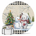 Set of 6 Christmas Coasters with Holder Absorbent Stone Ceramic N243356
