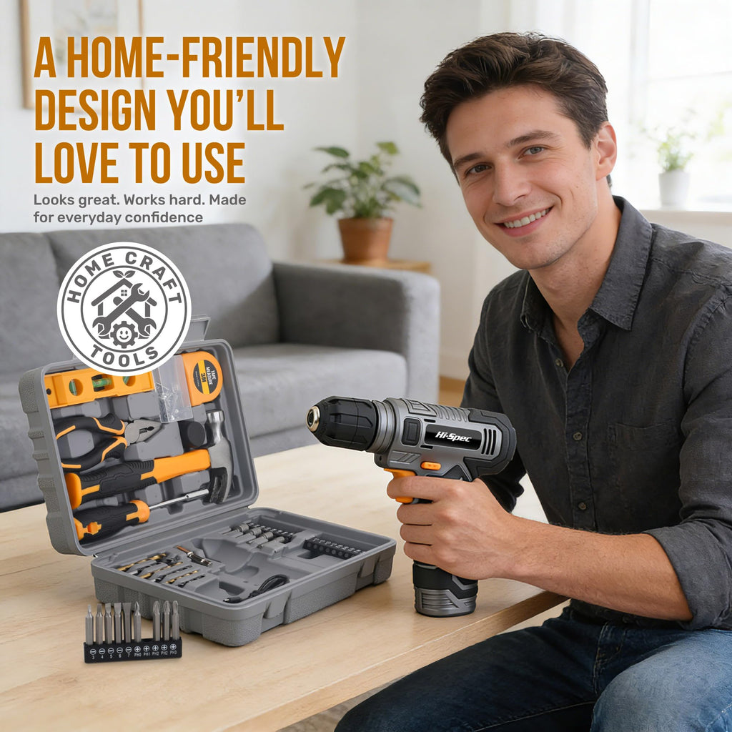 8V Cordless Drill Set & Household Tool Kit O89164