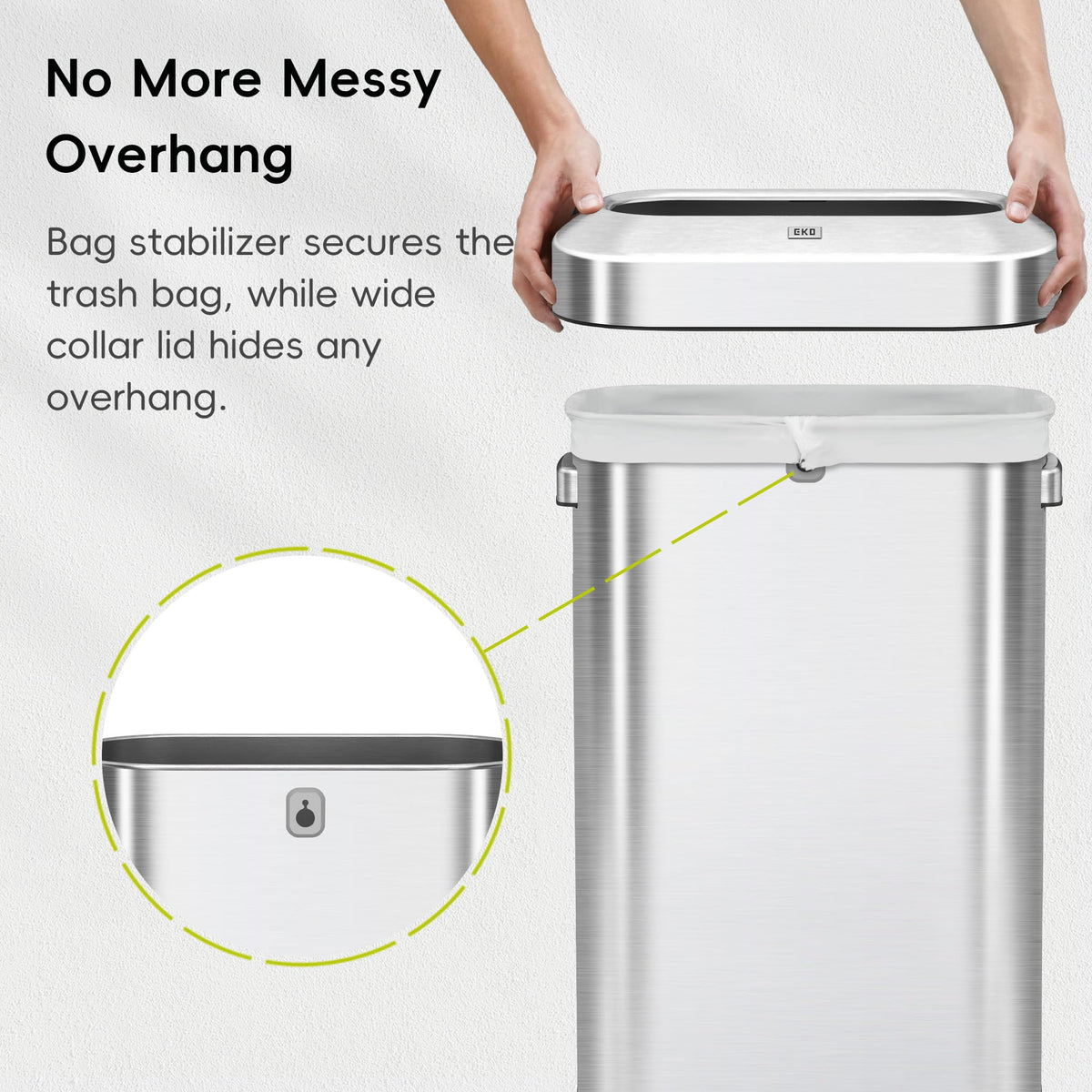 24 Gallon 90 Liter Open Top Stainless Steel Slim Trash Can T726422