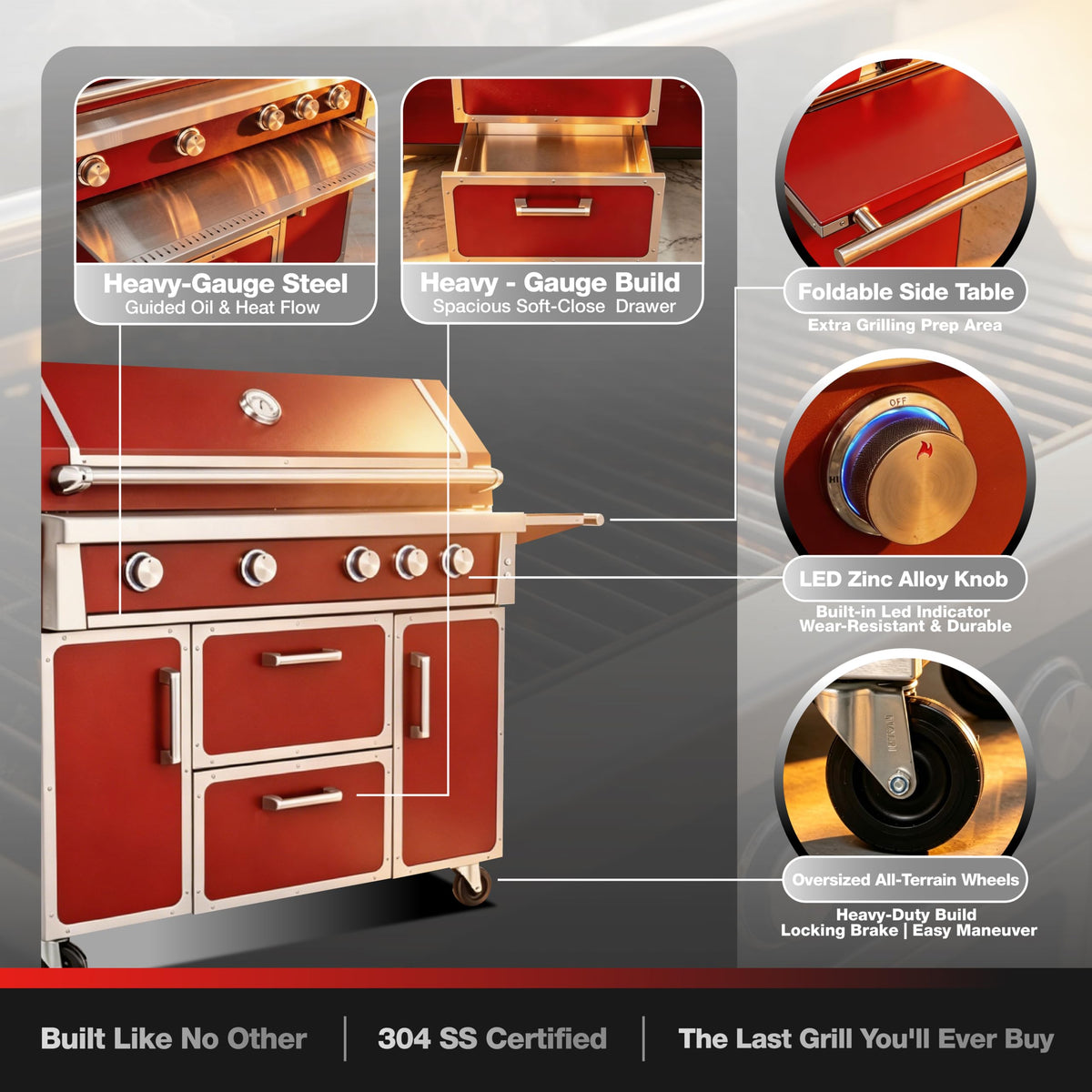 49" 99,000 BTU 4 Burner Stainless Steel Propane Grill T878523
