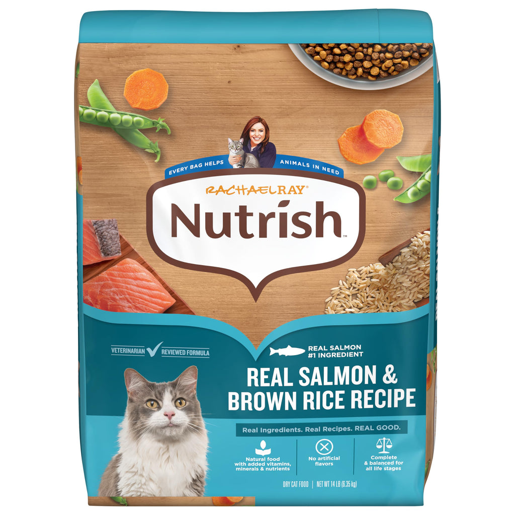 Salmon & Brown Rice Recipe Dry Cat Food 14 lb. Bag K15358