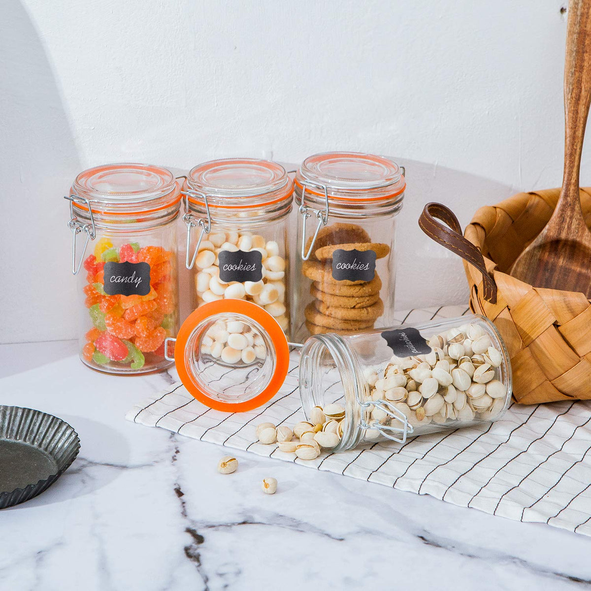 16 oz Glass Airtight Storage Jars, 12 Pack R7811