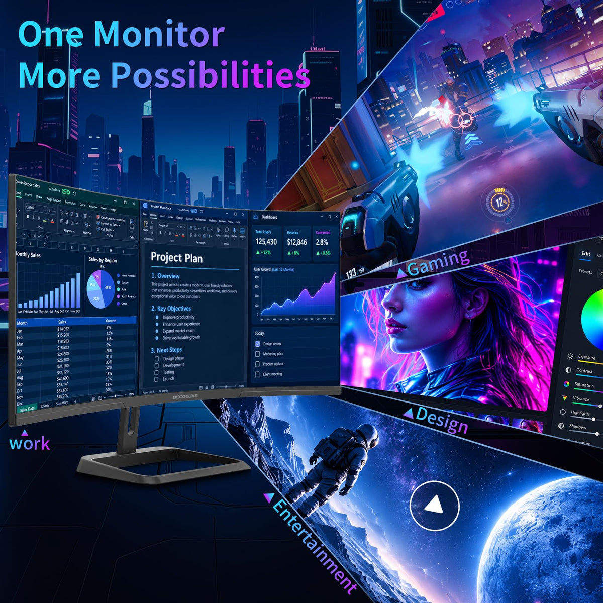 34” Curved Ultrawide Gaming Monitor 180Hz 3440×1440 O454279