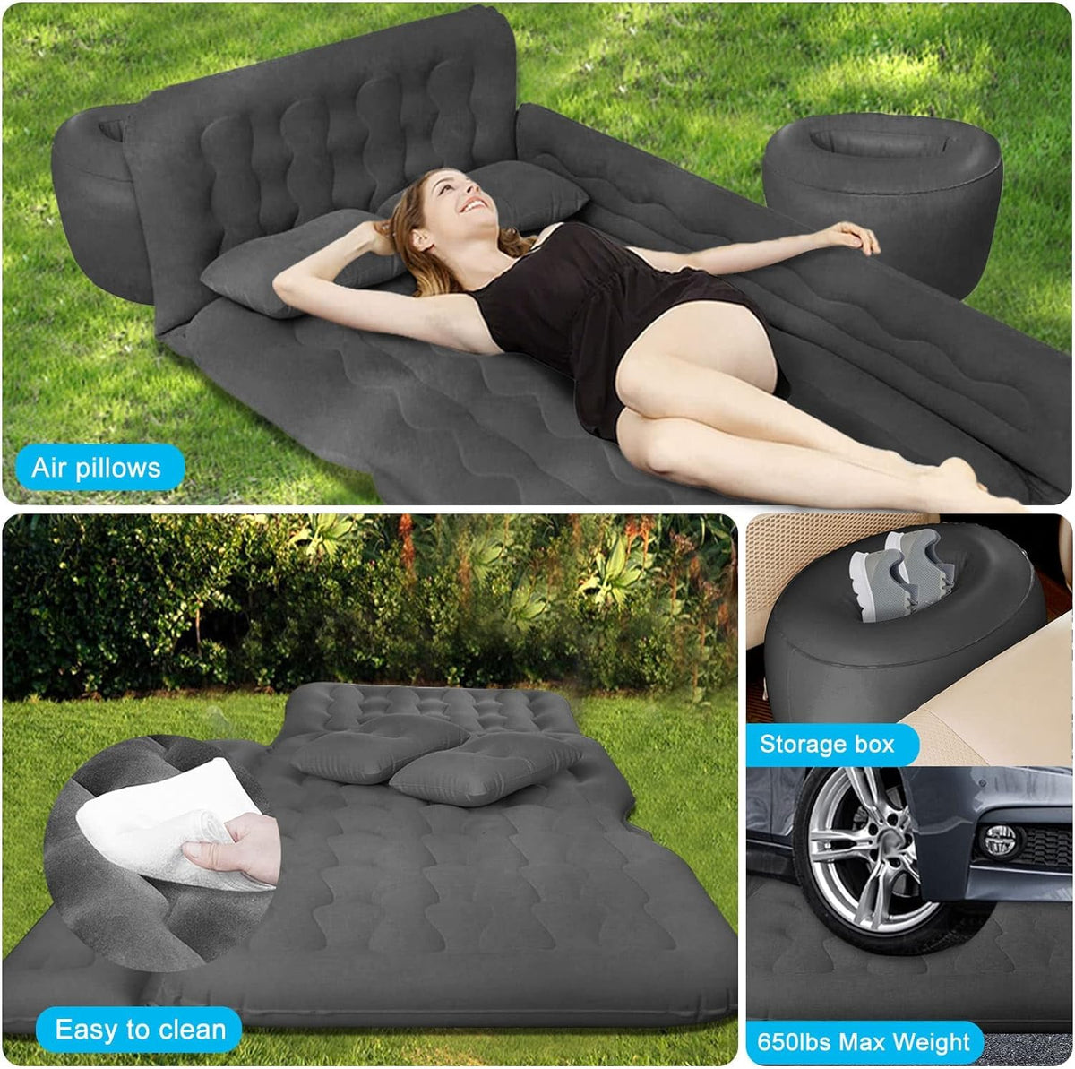 Black Car Air Mattress with Electric Pump R950