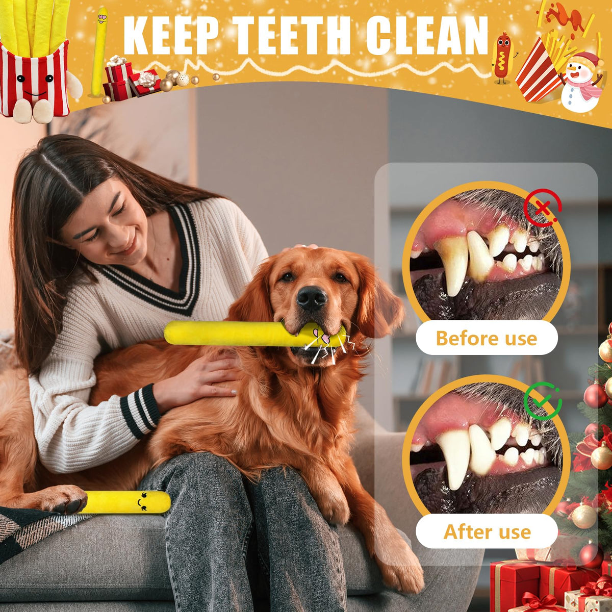 5 Pack Plush Dog Chew Toys U821541