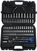 201-Piece Mechanic's Socket Tool Set with Case, SAE and Metric, Chrome-Vanadium Steel B324328