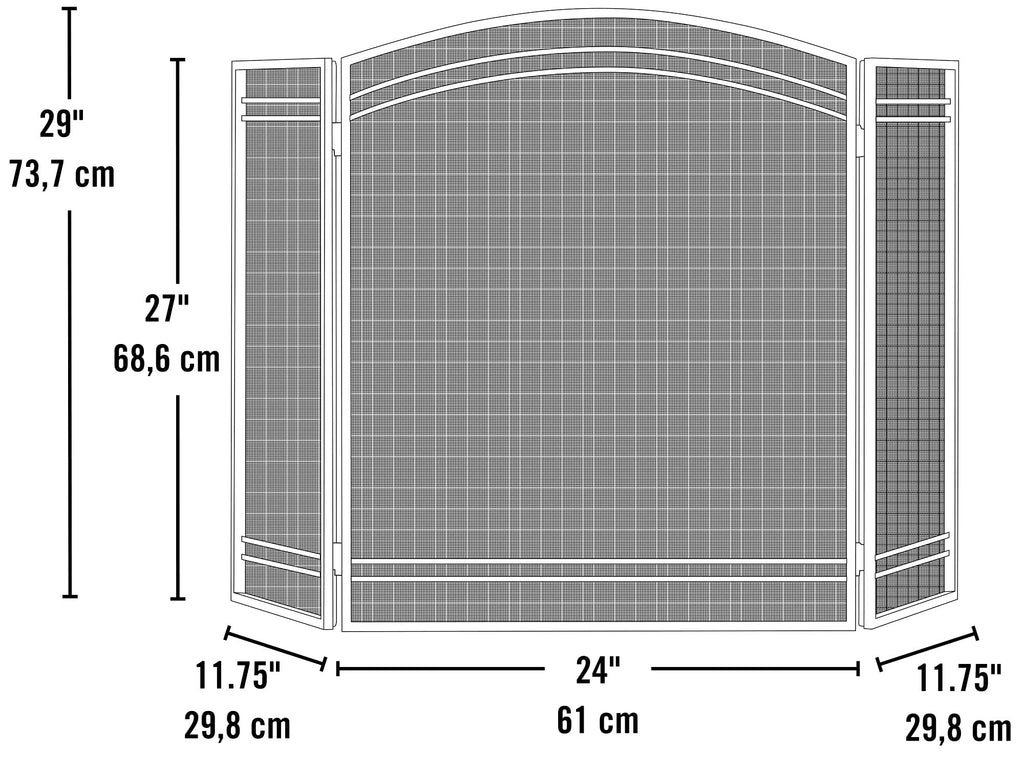 Black Fireplace Screen U8048