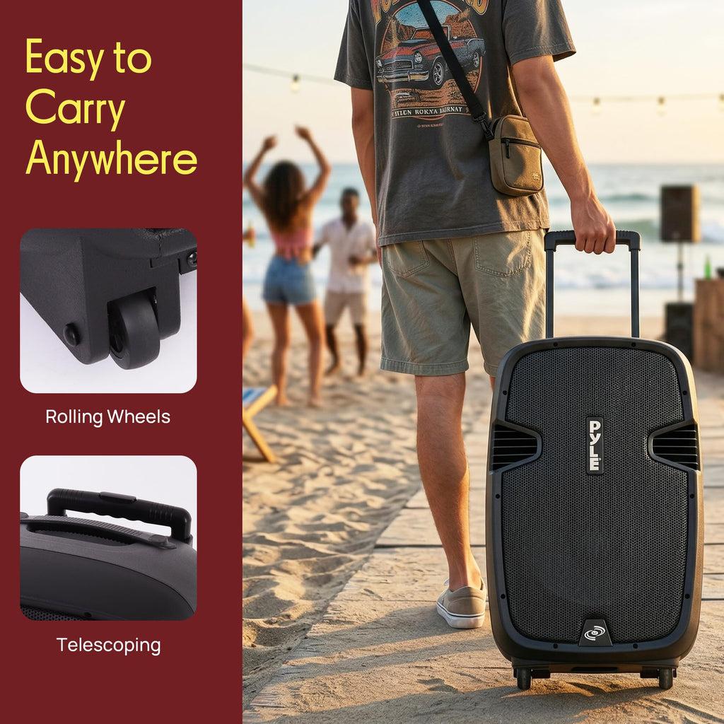 15-Inch Portable PA Speaker System with 2 UHF Microphones V839053