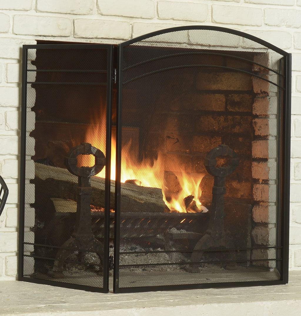 Black Fireplace Screen U8048