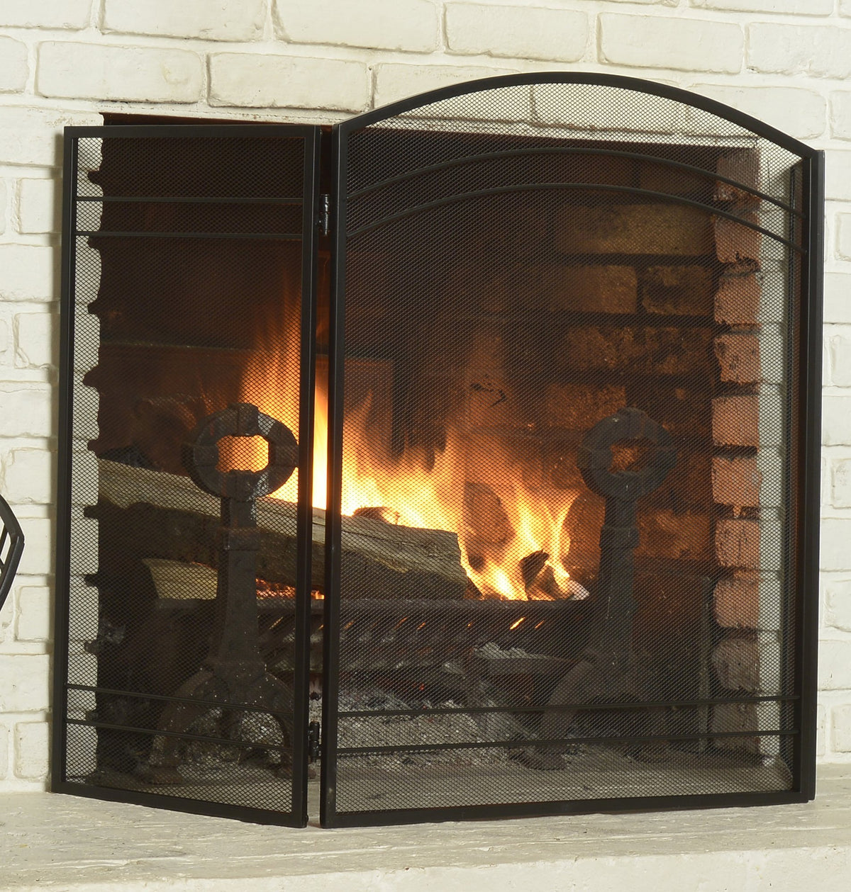 Black Fireplace Screen U8048