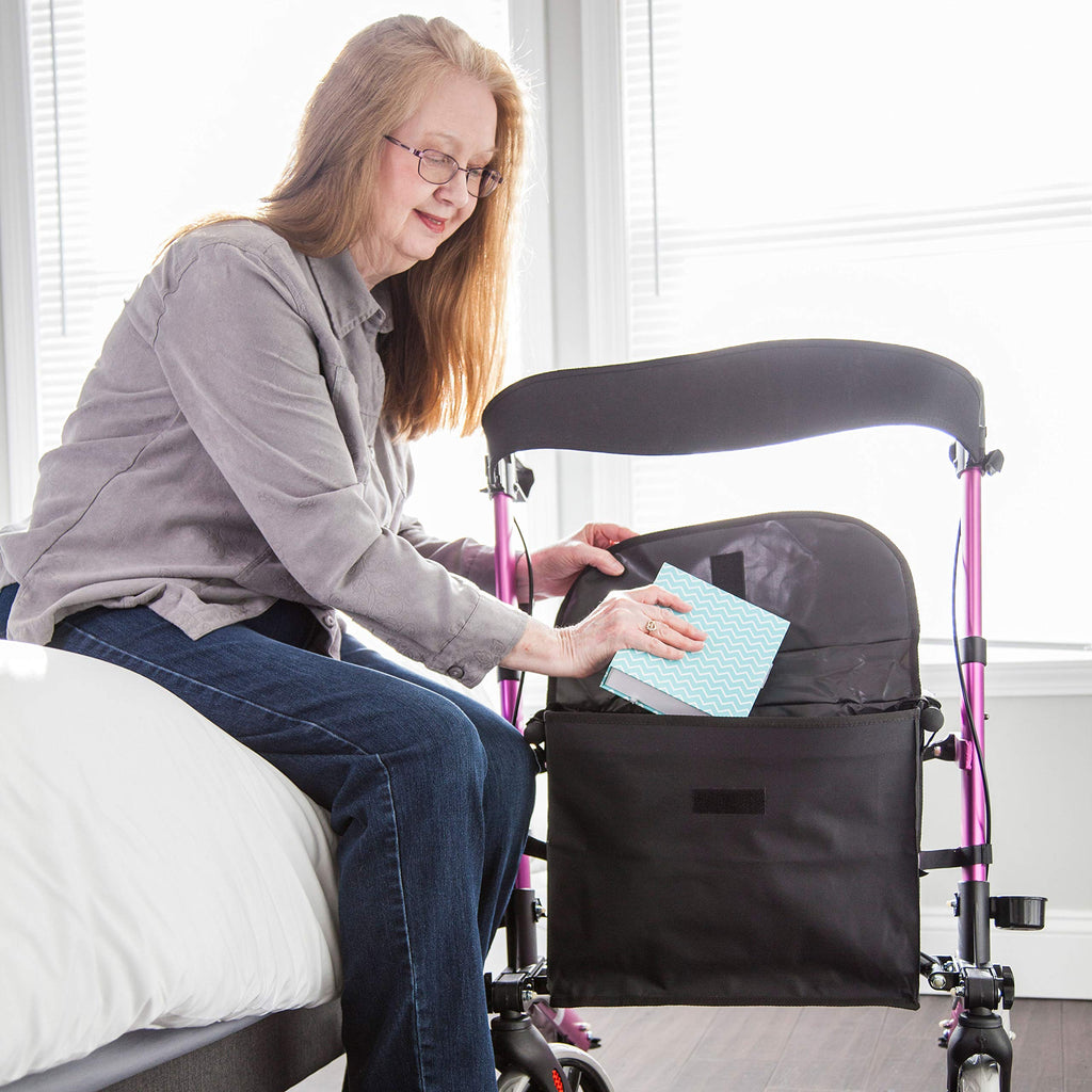 Adjustable Rollator with Seat and Backrest H379024