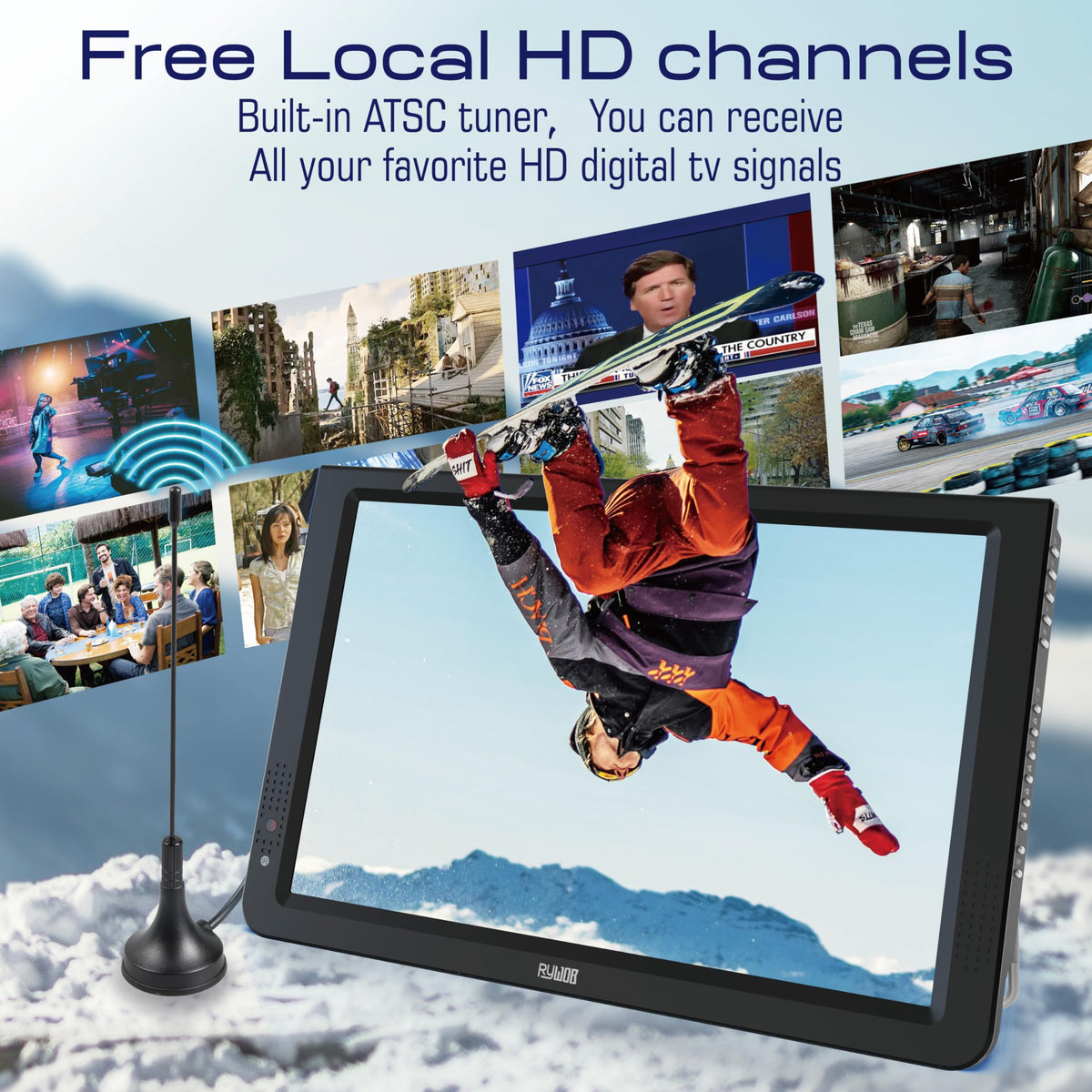 Portable Battery Powered Digital TV with Stand T890374