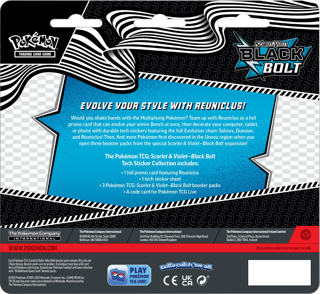 Pokemon TCG Black Bolt Tech Sticker Blister P924214